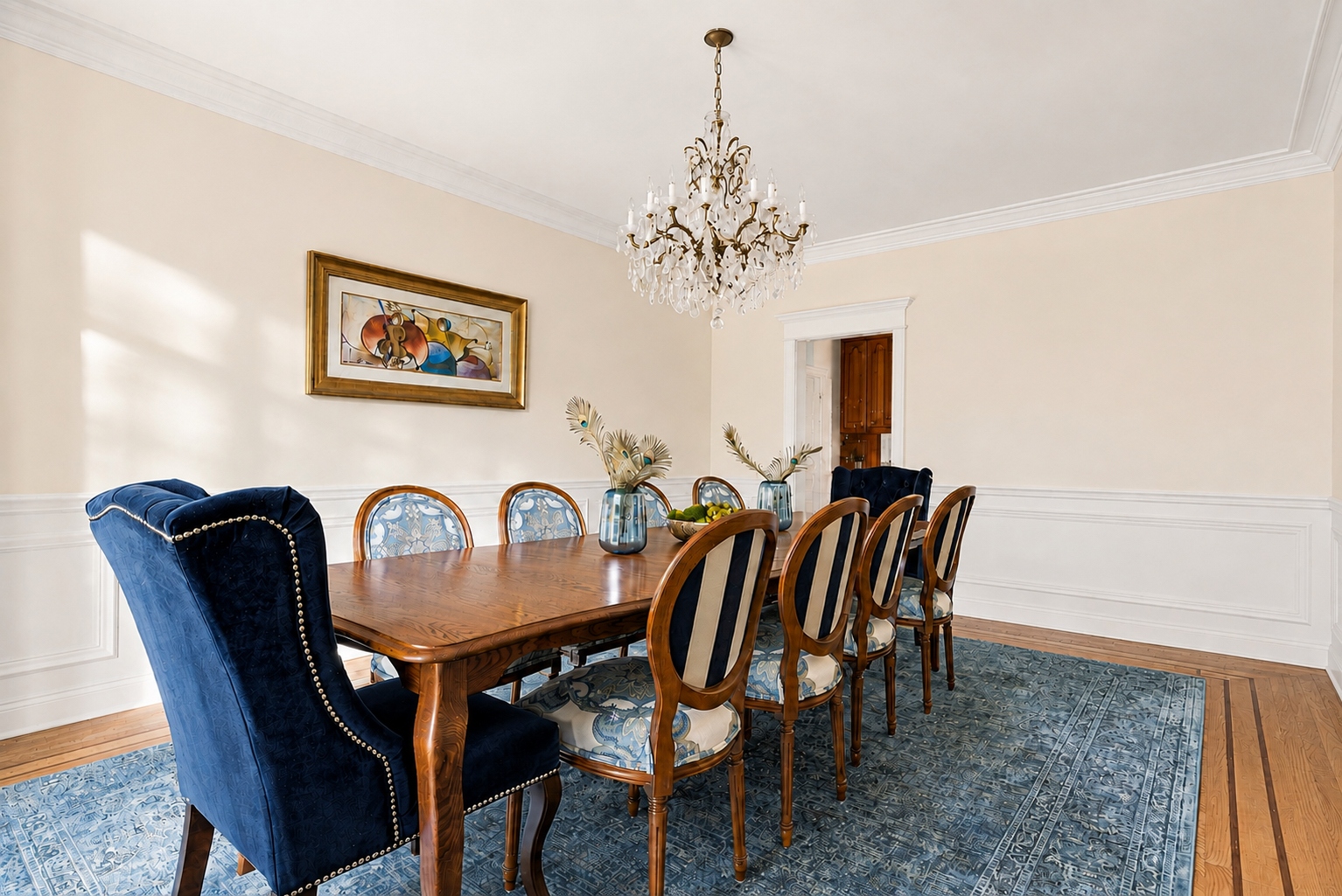 Dining room detail at 285 Hartshorn Drive, Short Hills