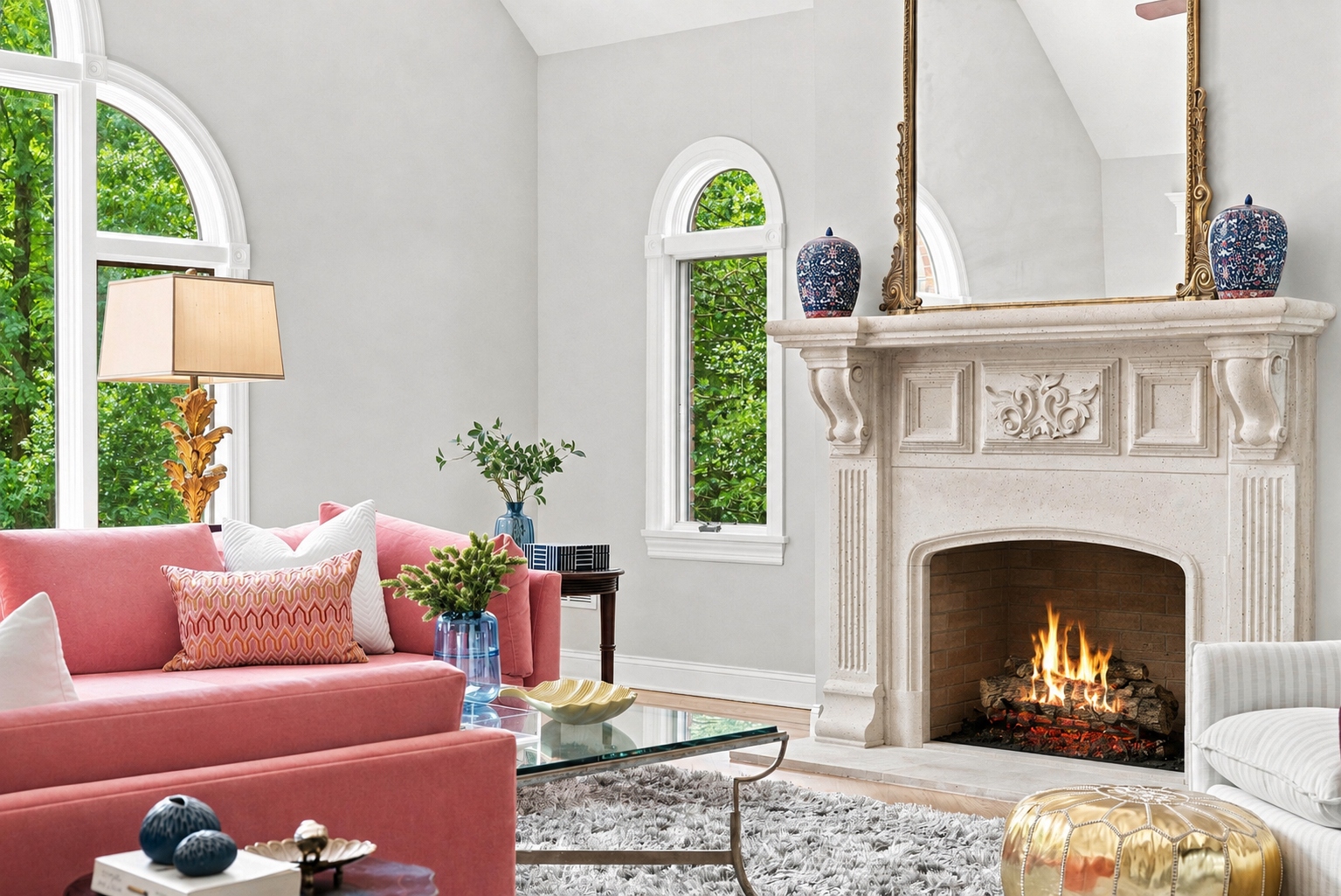 Great room detail at 285 Hartshorn Drive, Short Hills