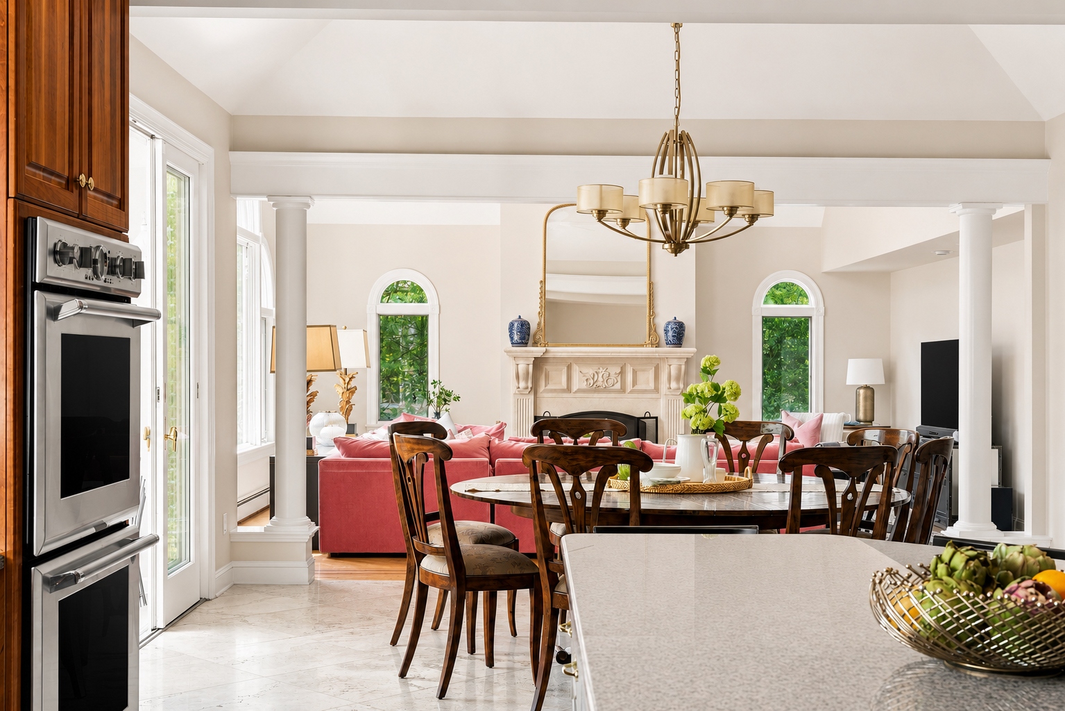 Kitchen and breakfast area at 285 Hartshorn Drive, Short Hills