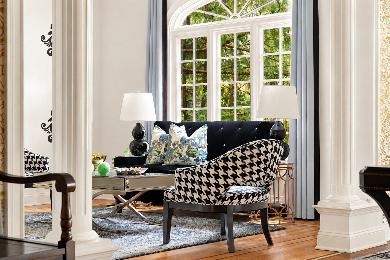 Living room view at 285 Hartshorn Drive, Short Hills