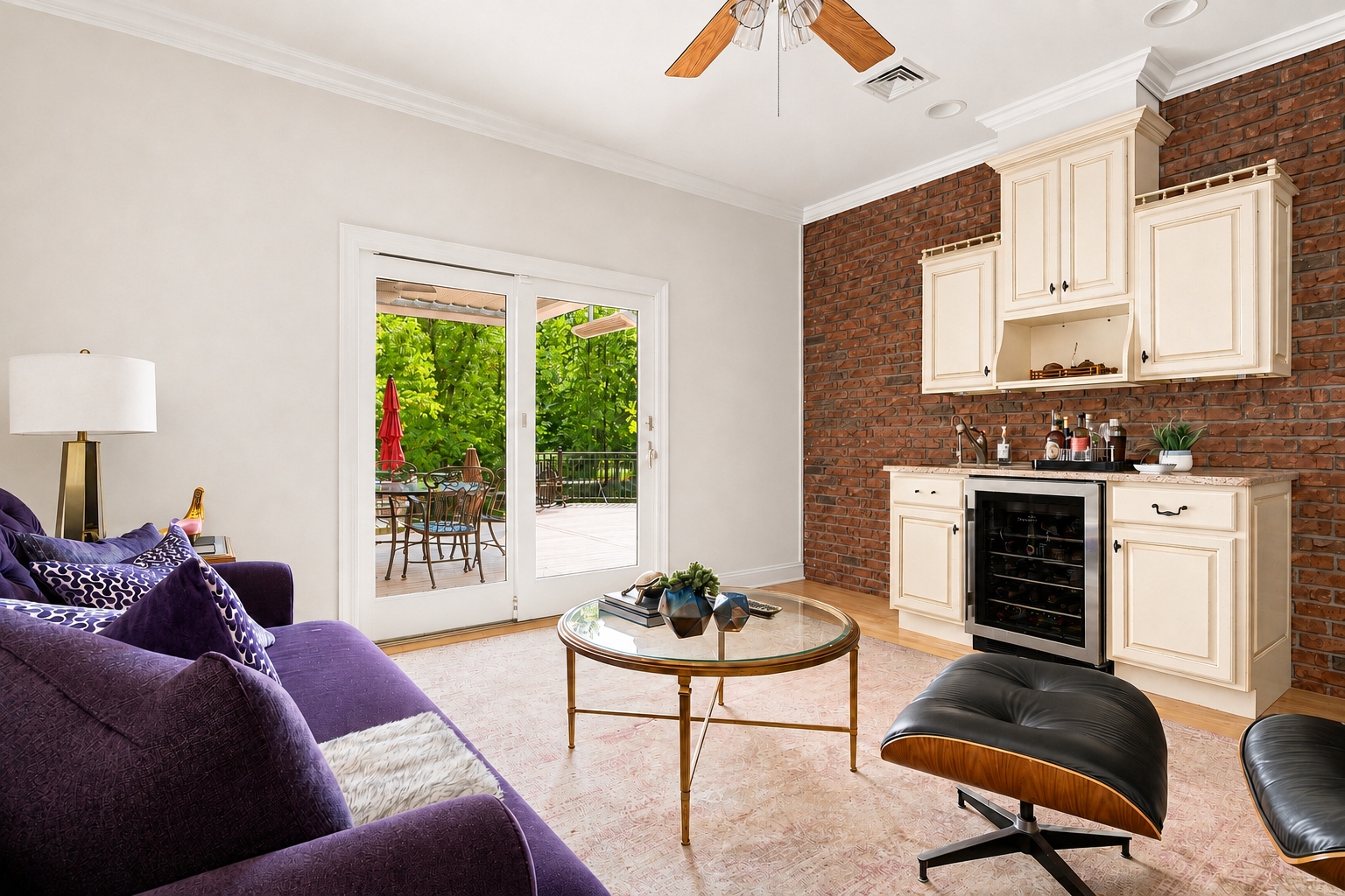 First-floor guest suite sitting room at 285 Hartshorn Drive, Short Hills